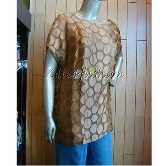 $2330 New with Tags PRADA Nocciola Polka Dot Viscose Silk Shirt Top 10 - Picture 4 of 6